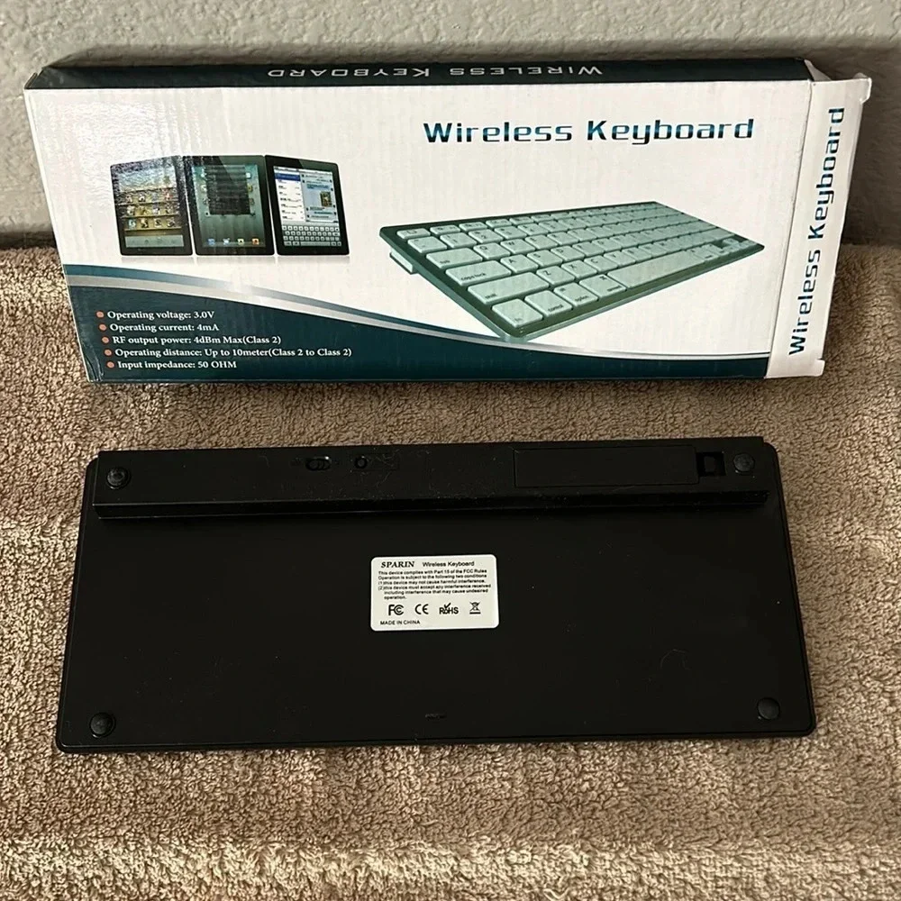 Sparin Ultra Slim Mini Bluetooth Wireless Keyboard for Samsung Enabled Tablets